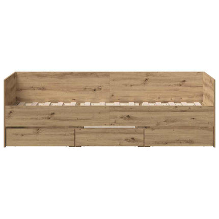Daybed med skuffe Artisan Egetræ 90 x 190 cm Konstrueret træ