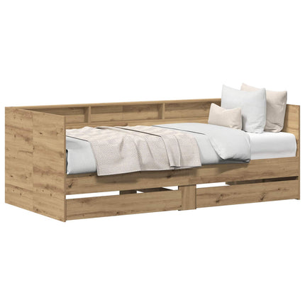 Daybed med skuffe Artisan Egetræ 90 x 200 cm Konstrueret træ