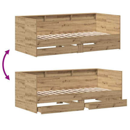 Daybed med skuffe Artisan Egetræ 75 x 190 cm Konstrueret træ
