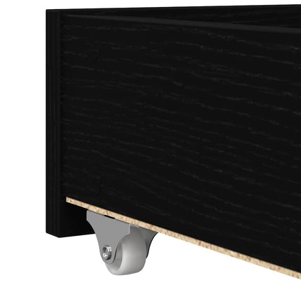 Daybed med skuffe med hylde Sort eg 75 x 190 cm Konstrueret træ