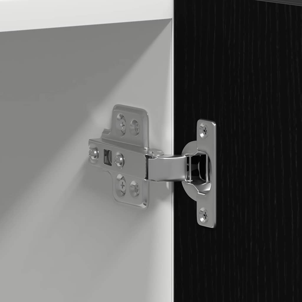 Hængeskab med hylde Sort eg 60 x 57 x 207 cm Konstrueret træ