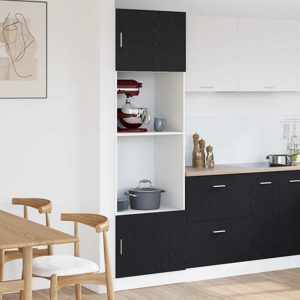 Hængeskab med hylde Sort eg 60 x 57 x 207 cm Konstrueret træ