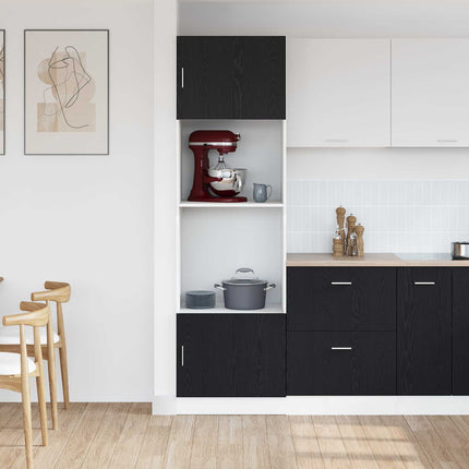 Hængeskab med hylde Sort eg 60 x 57 x 207 cm Konstrueret træ