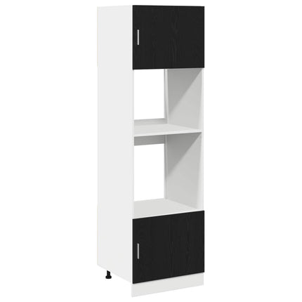 Hængeskab med hylde Sort eg 60 x 57 x 207 cm Konstrueret træ