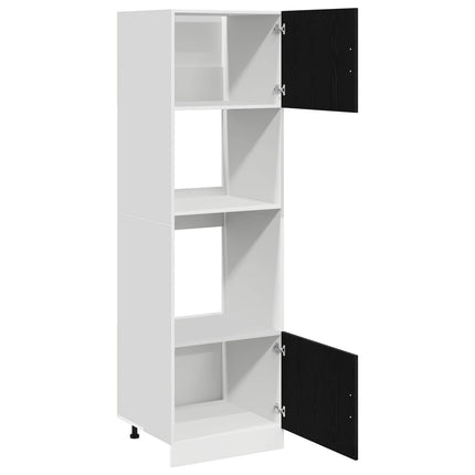 Hængeskab med hylde Sort eg 60 x 57 x 207 cm Konstrueret træ