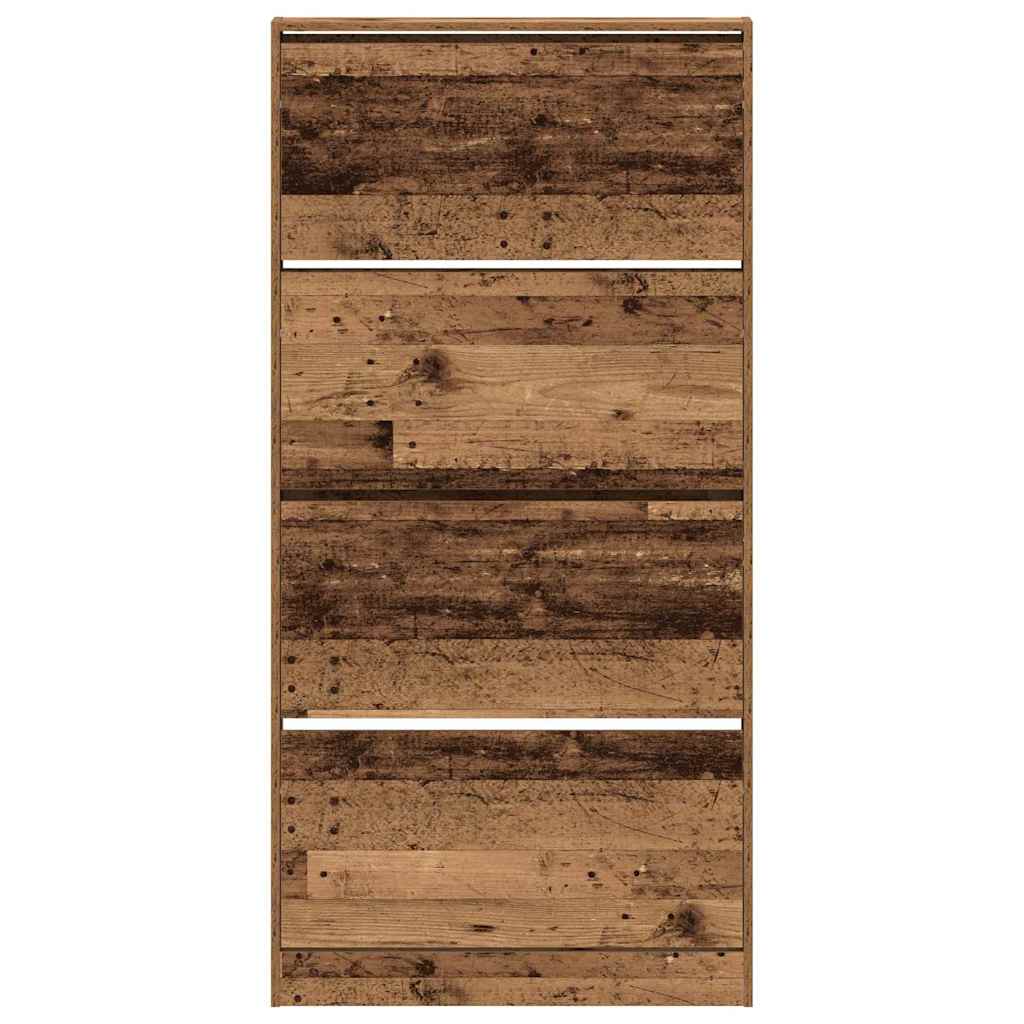 Sko skab med dør Gammelt træ 80 x 21 x 163,5 cm Konstrueret træ