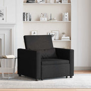 Utrækkelig sovesofa enkelt med hjul Sort 90 x 165 x 87 cm Stof