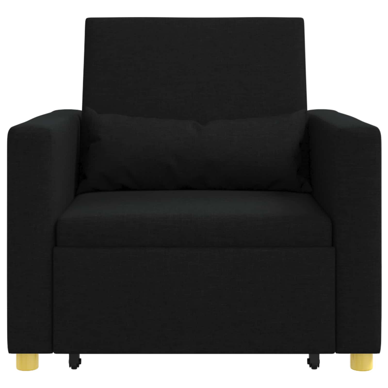 Utrækkelig sovesofa enkelt med hjul Sort 90 x 165 x 87 cm Stof