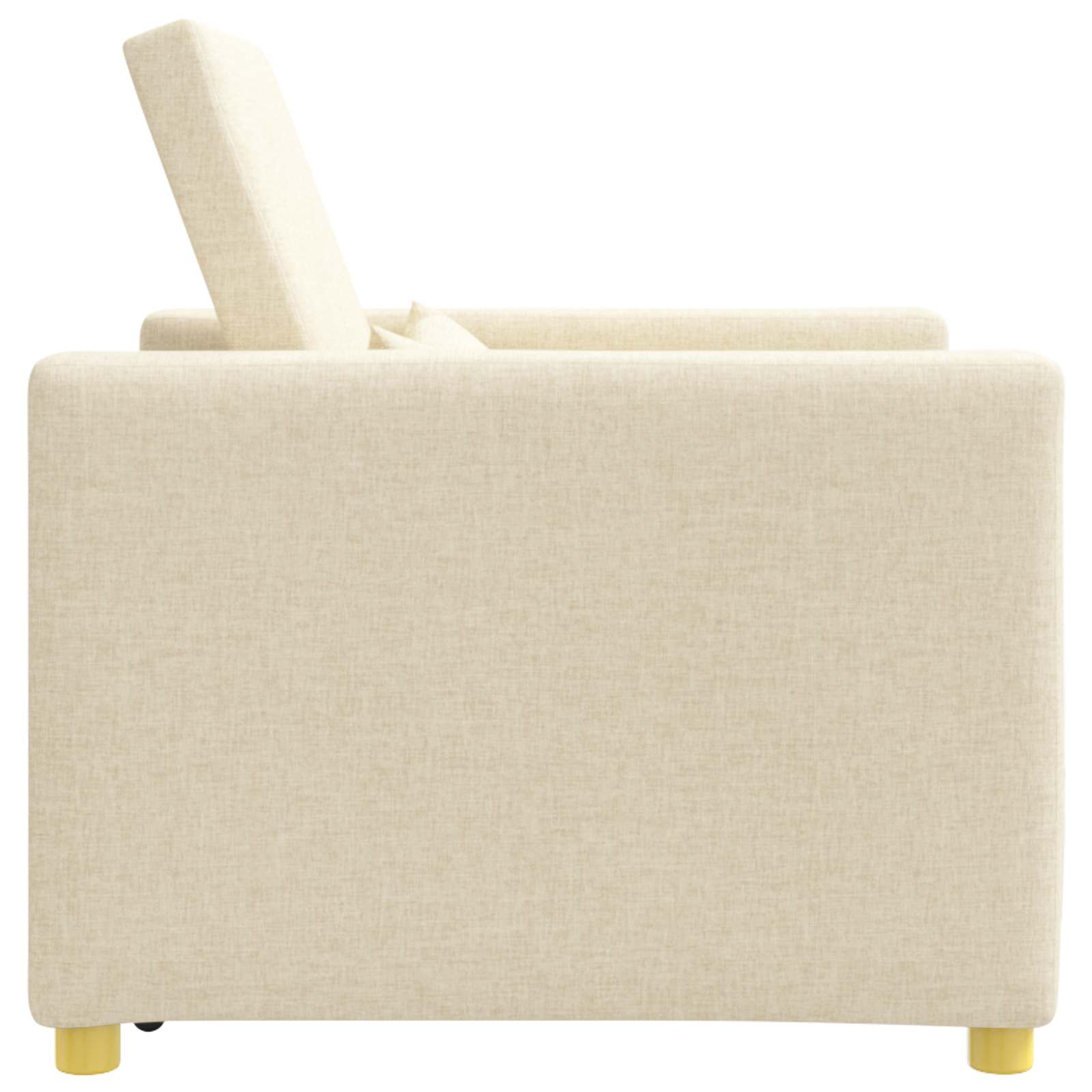 Utrækkelig sovesofa enkelt med hjul Creme 90 x 165 x 87 cm Stof