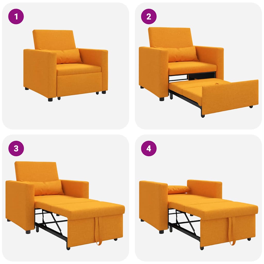 Utrækkelig sovesofa enkelt Mørkegul 90 x 165 x 87 cm Stof