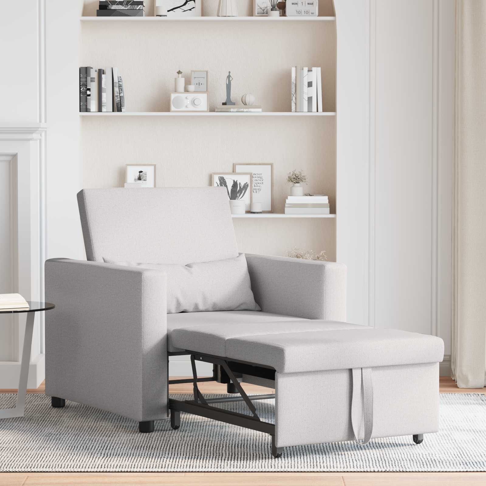 Utrækkelig sovesofa enkelt Sky grey 90 x 165 x 87 cm Stof