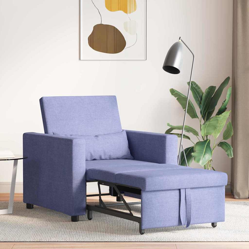 Utrækkelig sovesofa enkelt Jeans Blå 90 x 165 x 87 cm Stof