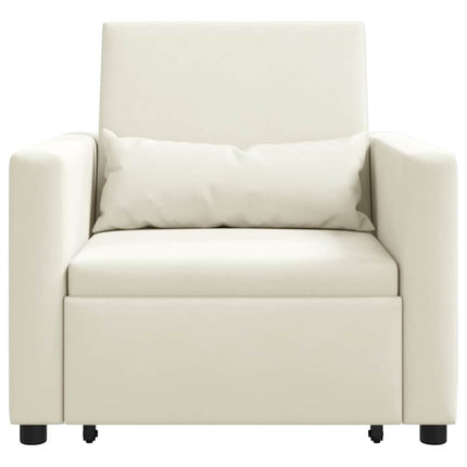 Utrækkelig sovesofa enkelt med hjul Creme Fløjl