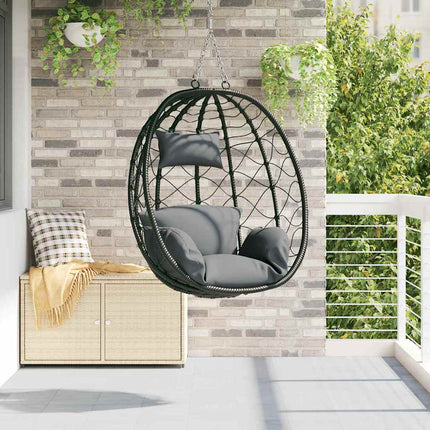 Hængende æggestol polyrattan 91,5 x 54,5 x 107 cm Antracit