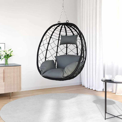 Hængende æggestol polyrattan 91,5 x 54,5 x 107 cm Antracit