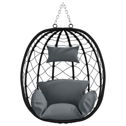 Hængende æggestol polyrattan 91,5 x 54,5 x 107 cm Antracit