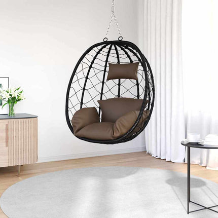 Hængende æggestol polyrattan 91,5 x 54,5 x 107 cm Brun