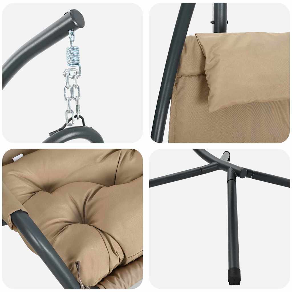 Hængende æggestol Gråbrun 94 x 107 x 196.5 cm Stål