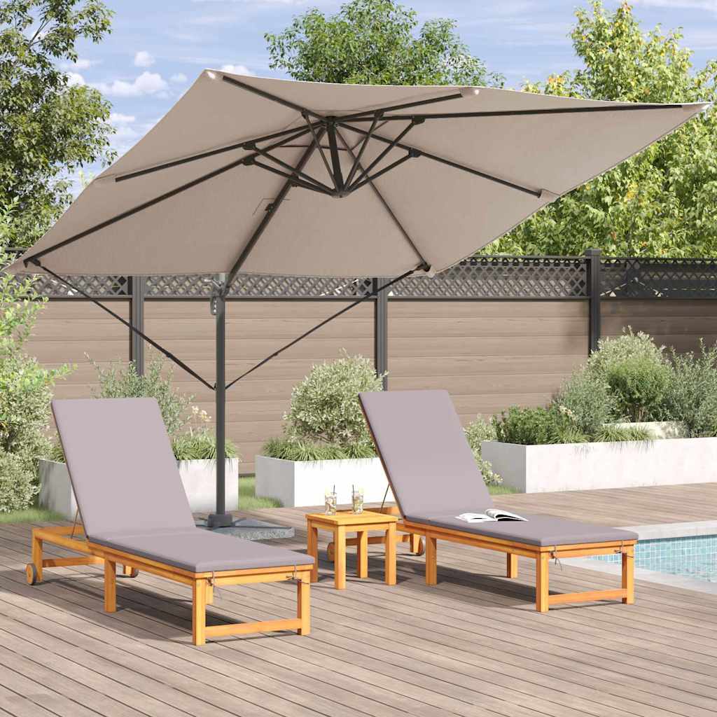 Roma Parasol Gråbrun 286 x 284 x 265 cm Aluminium og Polyester