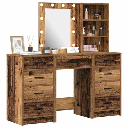 Klædeskab 3 pcs Brun 40 x 41 x 135 cm Konstrueret træ