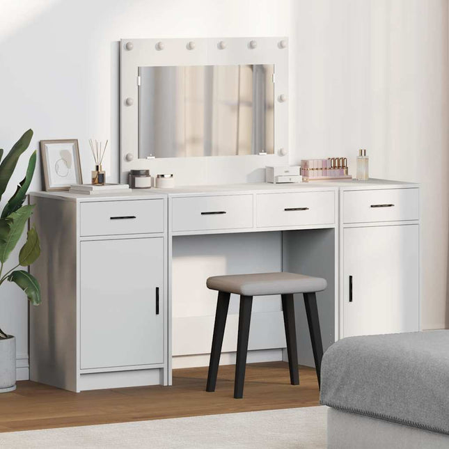 Klædeskab 3 stk. Hvid 78,5 x 41 x 135 cm Konstrueret træ