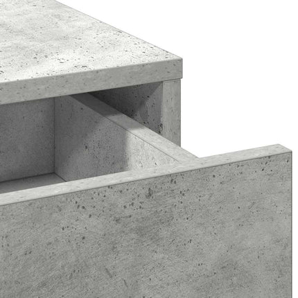 Makeupbord sæt med LED 2 stk. Beton Grå Konstrueret træ