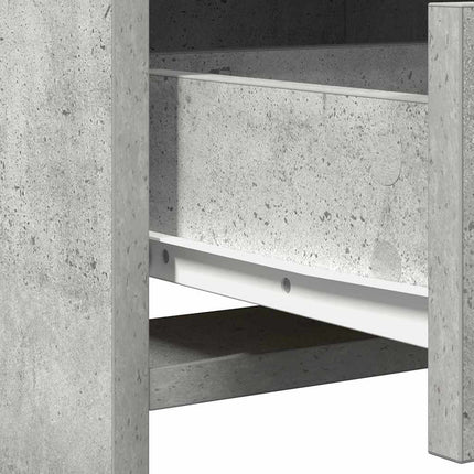 Makeupbord sæt med LED 2 stk. Beton Grå Konstrueret træ