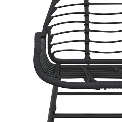 3 dele spisebordssæt til haven polyrattan glas sort