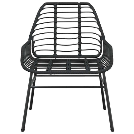 5 dele spisebordssæt til haven polyrattan glas sort