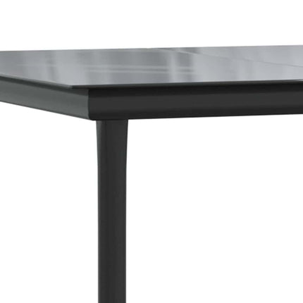 7 dele spisebordssæt til haven polyrattan glas sort