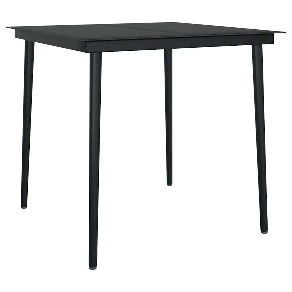 3 dele spisebordssæt til haven m. hynder polyrattan glas sort