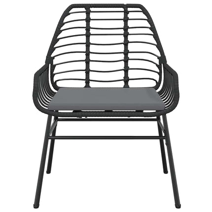 5 dele spisebordssæt til haven m. hynder polyrattan glas sort