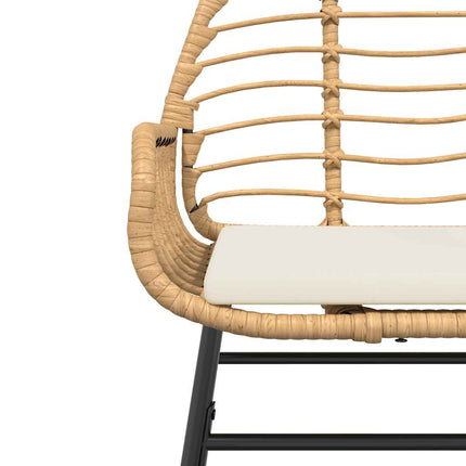 7 dele spisebordssæt til haven m. hynder polyrattan glas brun