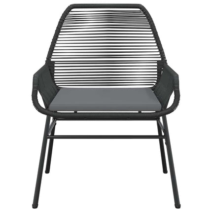 5 dele spisebordssæt til haven m. hynder polyrattan glas sort