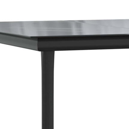 5 dele spisebordssæt til haven m. hynder polyrattan glas sort