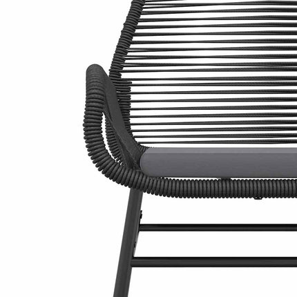7 dele spisebordssæt til haven m. hynder polyrattan glas sort