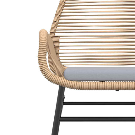 7 dele spisebordssæt til haven m. hynder polyrattan glas brun