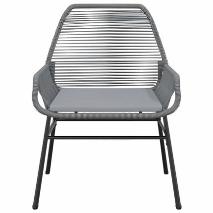 spisebordssæt til haven 3dele med hynder polyrattan glas grå