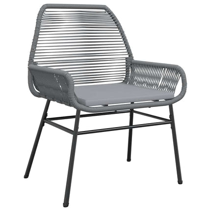 5 dele spisebordssæt til haven med hynder polyrattan glas grå