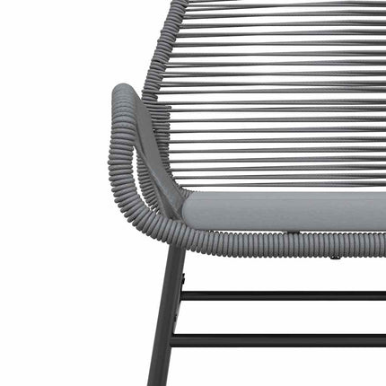 5 dele spisebordssæt til haven med hynder polyrattan glas grå