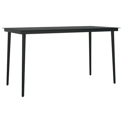 5 dele spisebordssæt til haven polyrattan glas sort
