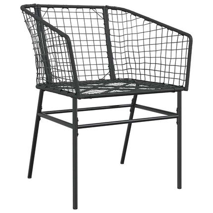 5 dele spisebordssæt til haven polyrattan glas sort