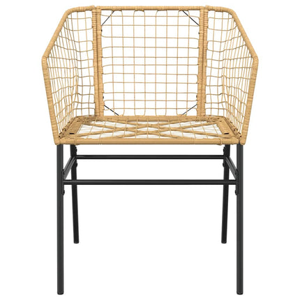 3 dele spisebordssæt til haven polyrattan glas brun