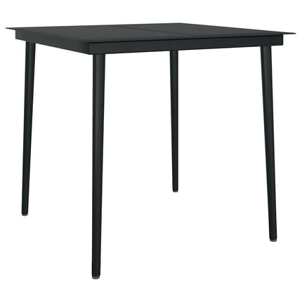 3 dele spisebordssæt til haven m. hynder polyrattan glas sort