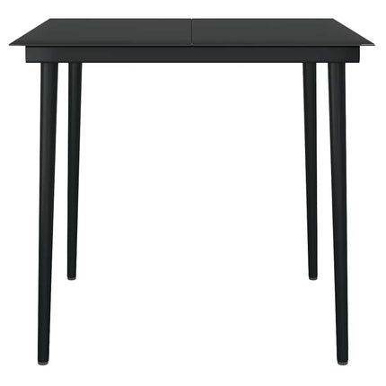 3 dele spisebordssæt til haven m. hynder polyrattan glas sort