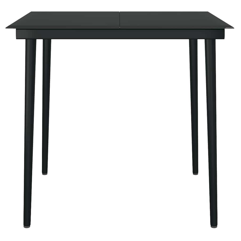 5 dele spisebordssæt til haven m. hynder polyrattan glas sort