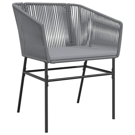 5 dele spisebordssæt til haven med hynder polyrattan glas grå