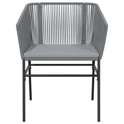 5 dele spisebordssæt til haven med hynder polyrattan glas grå