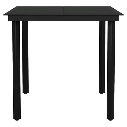 3 dele spisebordssæt til haven polyrattan glas sort