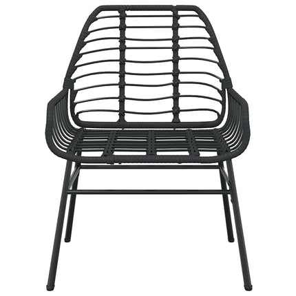 5 dele spisebordssæt til haven polyrattan glas sort